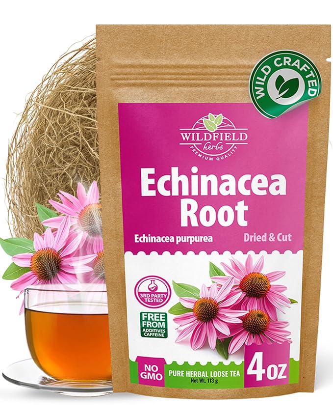4 oz. Echinacea Root Herbal Tea (Crataegus L.) – 113g Dried Echinacea Root Tea Raíz de Equinácea