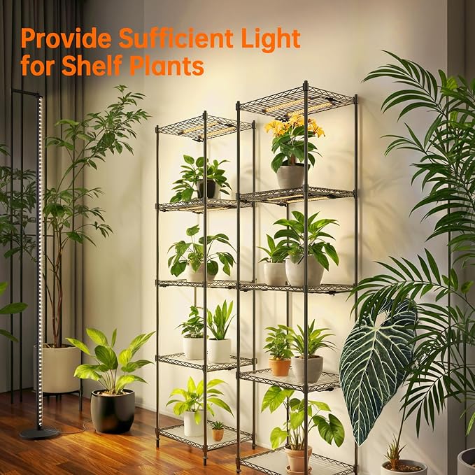 Bstrip Standing Grow Light for Indoor Plants, Vertical Grow Light with 3 Light Modes, Wide Illumination and Dimmable, T10 Full Spectrum Grow Lights, 16in-65in Adjustable Height & Auto Timer