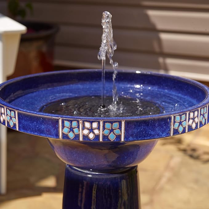 Smart Solar Ceramic Solar Bird Bath