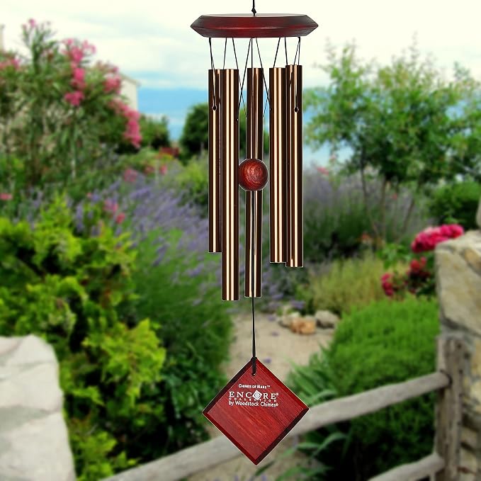 Woodstock Wind Chimes of Mars Chime for Outside 17" Bronze Small Light Sound Wind Chime Décor for Outdoor Garden, Patio, Porch, Encore Collection