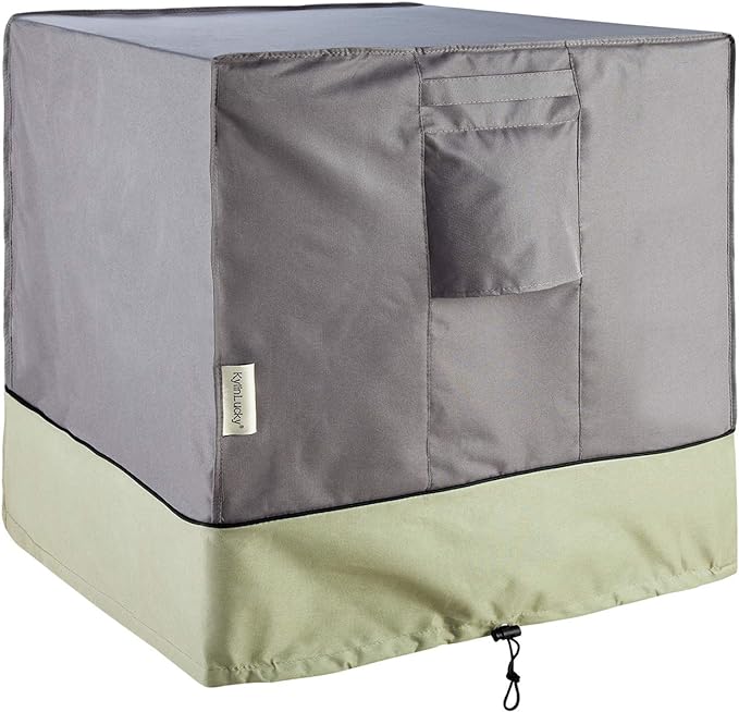 KylinLucky Air Conditioner Cover for Outside, AC Covers 34 x 34 x 30 inches | Heavy duty oxford, UV resistant, fits outside AC units, windproof straps, all-weather protection