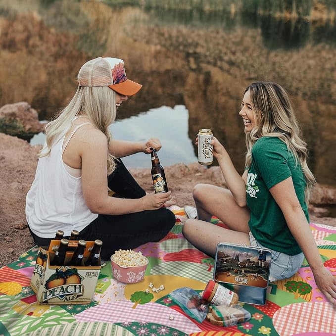 Picnic Blankets Extra Large Waterproof, 80"x 80" Cute Home Beach Mat with Corner Pockets Windproof Sandproof Foldable Portable 3-Layer Mat Darker for Wet Grass,Parks,Music Festival,Camping,Concerts
