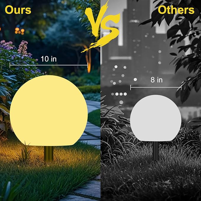 10 Inch Solar Ball Light, Solar Rechargeable Globe Light,16 RGB Colors and Dimmable Globe Light with Remote,Decor for Patio,Garden,Yard,Beach,Pathway,Party Decorative Lighting