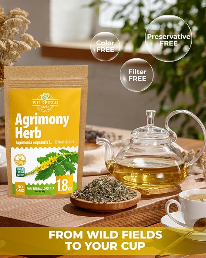 1.8 oz. Agrimony Herb Dried Cut Agrimony Flower Tea (Agrimonia Eupatoria L.) - Agrimonia Herbal Tea 50g (1.8 Oz)