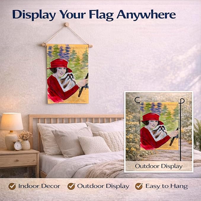 Caroline's Treasures SS8539GF Lady driving with her Shih Tzu Garden Flag Mailbox Flag Decorative Yard Flag Banner Outside Patio Artwork Yard Flower Beds, Garden Size, Multicolor