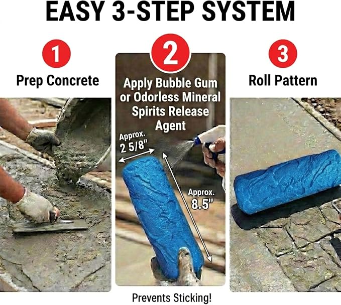 The Original Weathered Flagstone, Concrete Roller Stamp, Stone Texture Roller, Concrete Roller Stamp, and Masonry Form, for decorative concrete patios, driveways, walkways, water features, etc. by SBC