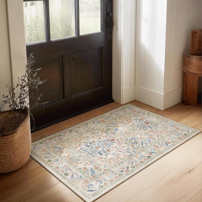 Machine Washable 2x3 Rugs for Entryway: Door Mat Indoor Entrance Small Area Rug Non-Slip Low Pile Kitchen Throw Rug for Front Door Indoor Entrance Bedside Entry Kids Room