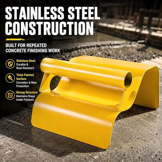 Concrete Curb Trowel, Landscape Curb Trowel with Putty Knife Stainless Steel Curb Tool for Concrete Edging and Border Finishing