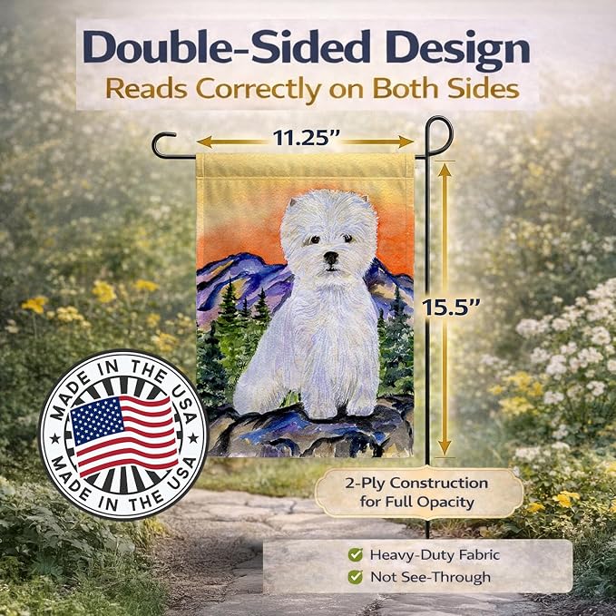 Caroline's Treasures SS8159GF Westie Garden Flag Mailbox Flag Decorative Yard Flag Banner Outside Patio Artwork Yard Flower Beds, Garden Size, Multicolor