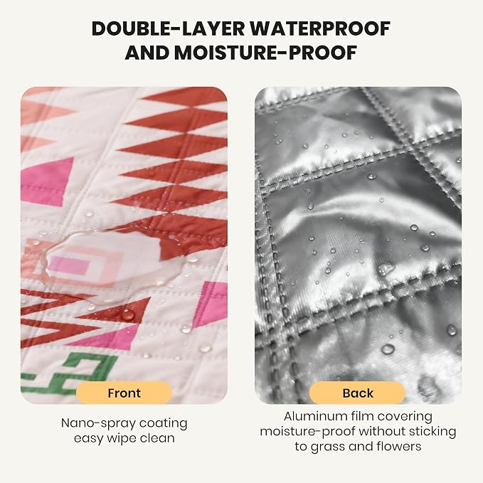 87 in * 87 in Waterproof Picnic Mat Picnic Blanket, Enlarged and Thickened Camping Mat, Larger Picnic Blanket, Suitable for Grassland, Beach, Courtyard, Outdoor Activities (red)