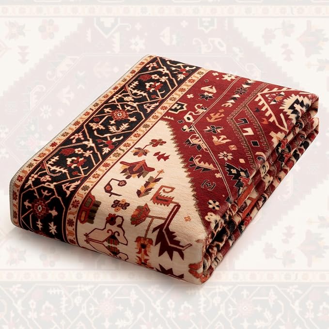 SERISSA 2x3 Washable Non Slip Boho Small Area Rug for Entryway，Red Black | Ultra Soft Vintage Oriental Carpet Low-Pile Tribal Indoor Mat for Bedroom Kitchen Bathroom Entrance Floor