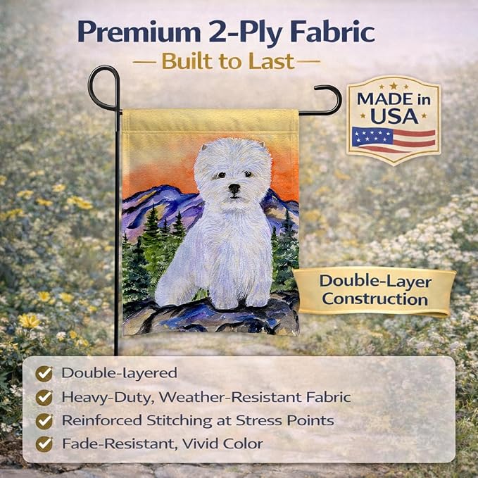 Caroline's Treasures SS8159GF Westie Garden Flag Mailbox Flag Decorative Yard Flag Banner Outside Patio Artwork Yard Flower Beds, Garden Size, Multicolor