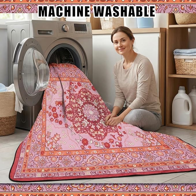 Mindsoft Boho Picnic Blankets 80''x 80'' Extra Large Beach Blanket Waterproof Sandproof Foldable Machine Washable Vintage Grass Lawn Park Mat for Family Camping Party Music Festival