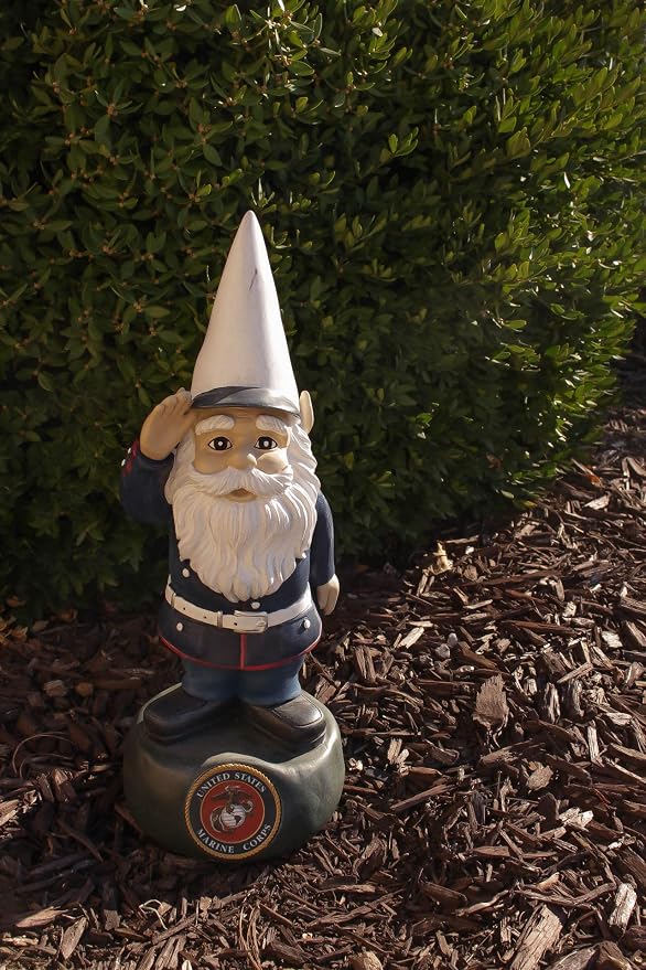 Red Carpet Studios Officially Licensed Military Garden Gnome, 13.25" Tall, United States Marines