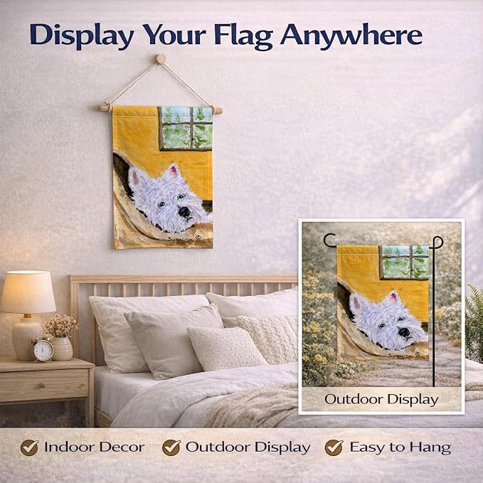 Caroline's Treasures SS8785GF Westie Garden Flag Mailbox Flag Decorative Yard Flag Banner Outside Patio Artwork Yard Flower Beds, Garden Size, Multicolor