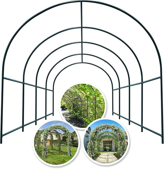 YardGrow Greenhouse Frames for Larger Hot Garden House Support Arch Frame Climbing Plants/Flowers/Vegetables Outdoor (13x7x7.2 FT)