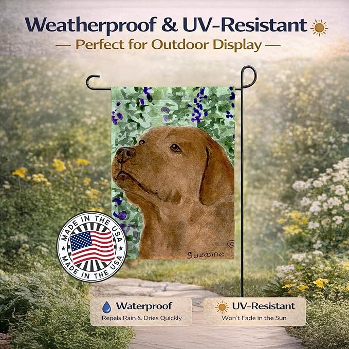 Caroline's Treasures SS8743GF Chocolate Labrador Garden Flag Mailbox Flag Decorative Yard Flag Banner Outside Patio Artwork Yard Flower Beds, Garden Size, Multicolor