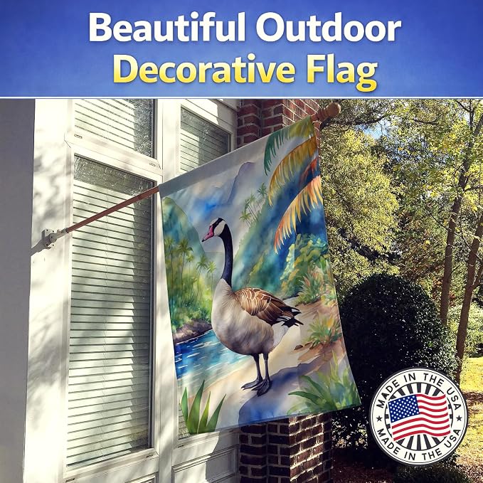Caroline's Treasures Hawaii Hawaiian Goose House Flag Large Porch Sleeve Pole Decorative Outside Yard Banner Artwork Wall Hanging, Polyester, House Size, Multicolor
