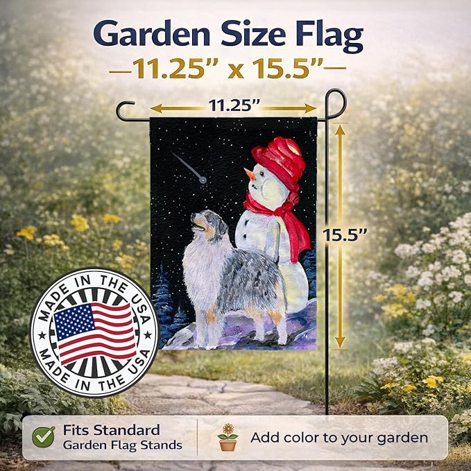 Caroline's Treasures SS8574GF Australian Shepherd Garden Flag Mailbox Flag Decorative Yard Flag Banner Outside Patio Artwork Yard Flower Beds, Garden Size, Multicolor
