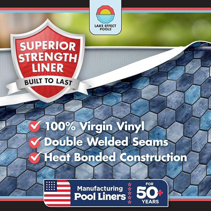 Lake Effect Pools 'Bora Bora' 24 ft Round Above Ground Swimming Pool | 52 Inch Resin Protected Steel Sided Walls | Bundle Includes: 25 Gauge Overlap Liner & Widemouth Skimmer