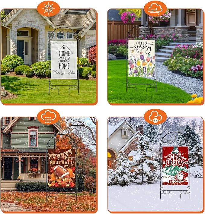 Liitrton Garden Flag Holder Stand | Yard Flag Holder Fits Max 14" x 25" Flags | Metal Garden Flagpole Stake for Outside, Seasonal Yard Lawn Holiday Decor Flag Stand (No Flag Included)