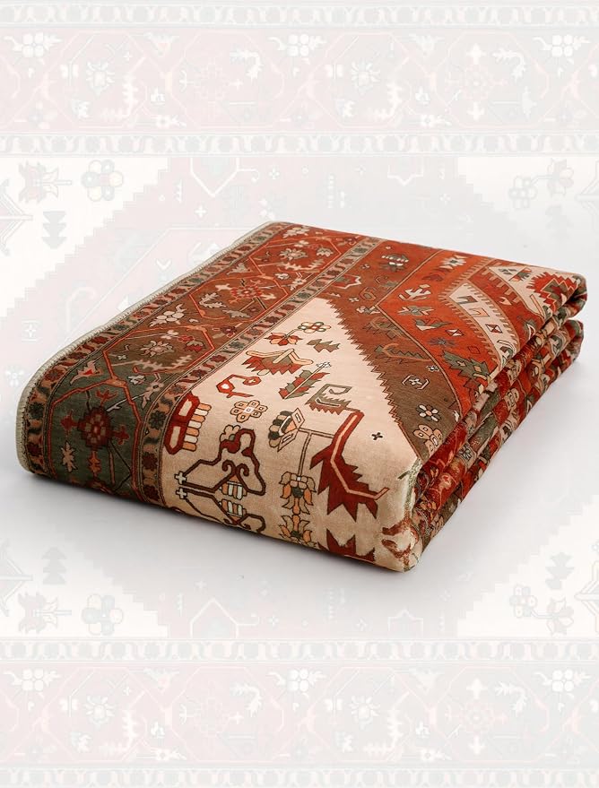 SERISSA 2'6"x14' Washable Non Slip Boho Runner Rug for Hallway | Ultra Soft Vintage Oriental Carpet Low-Pile Terracotta Green Floor Carpet for Kitchen Bedroom Entryway Bathroom Laundry Room