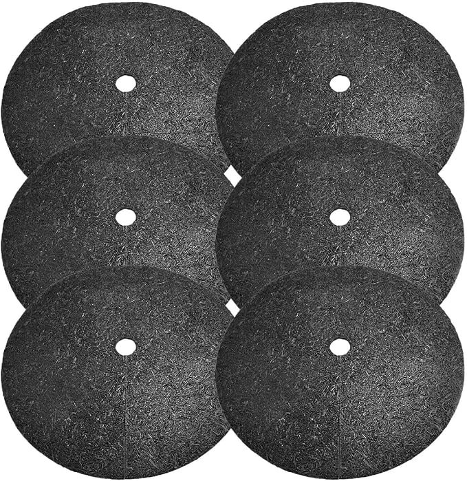6 Pack Tree Mulch Ring W-eed Preventer, 36 Inch Non-Woven Tree Protector Mat W-eed Barrier Mat Plant Cover, Reusable Root Barrier Ring for Landscaping Grass Control Root Protection