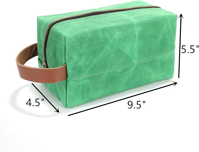 Heavy Duty Waxed Canvas Tool Pouch Tote Bags Portable Portable Gadget Organizer Tool Bag, 9.5"X4.5"X5.5" Green