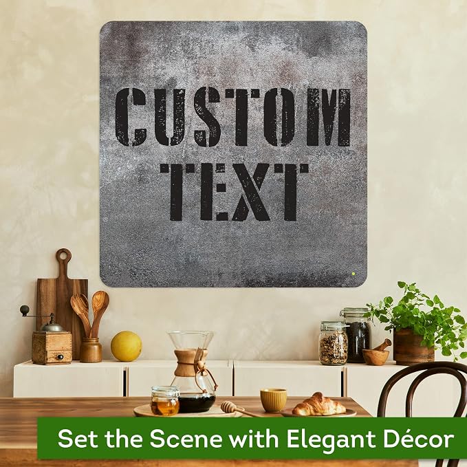 Custom Sign, Custom Street Sign, 11 Font Colors, 13 Font Styles, 4 Hole Options, 22 Sizes, 24x24 Inches, Rust Free DiBound, Fade Resistant, Made in USA by My Sign Center (Grunge Metal)