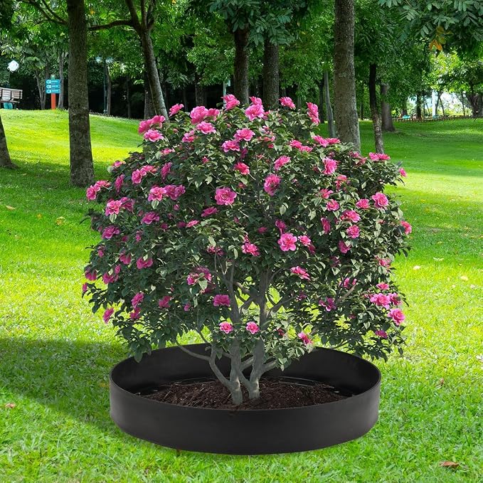 30 Ft Planting Grow Rings with 30 PCS Spikes Plant Rings for Outdoor Plants Planting Ring for Separate Rock and Maintain Moisture（Black）