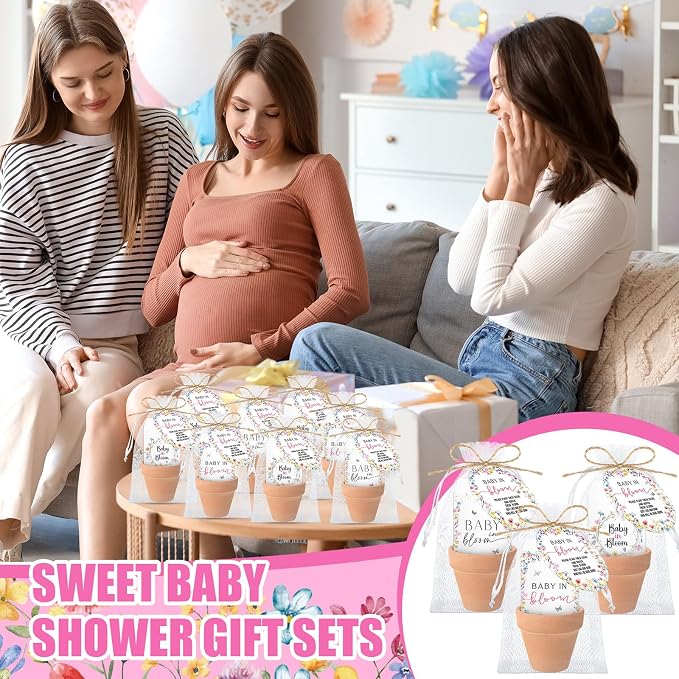 Reallnaive Baby Shower Party Favors Baby in Bloom Envelopes Seed Packets Include 48 Mini Terracotta Pots Seed Packets 48 Self Adhesive Envelopes Thank You Tags Gifts for Party