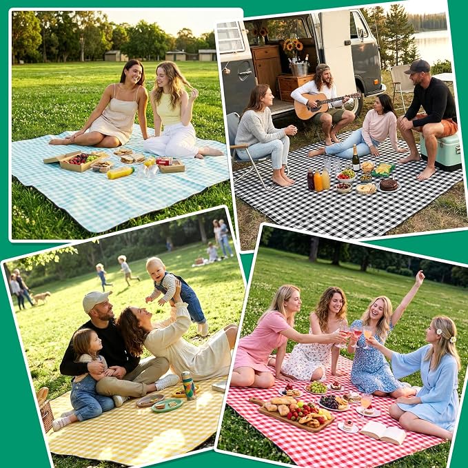 Waterproof Beach Blanket Picnic Outdoor Camp Mat Rug Towel Family Trip Essentials Summer Vacation Must Have Travel Accessories Lake Day Necessities Stuff Thing Need Gear Gift Supplies Item Gadget 2026