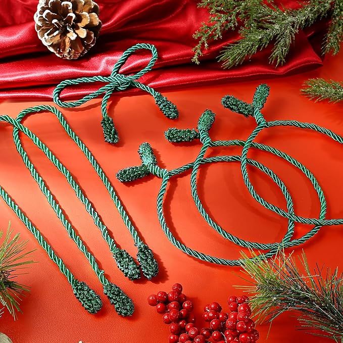 20 Pcs 20 Inches Christmas Garland Ties Christmas Decorative Twist Ties Reusable and Flexible Banister Ties Garland Ties for Garland, Banister Home Decoration