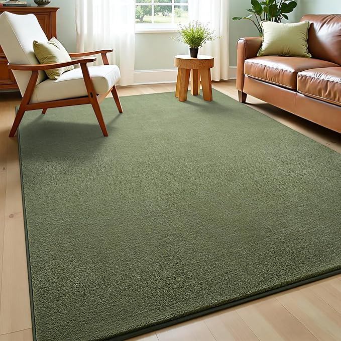 Vasofe 5x7 Area Rugs for Bedroom Living Room, Ultra Soft Memory Foam Rug | Non-Slip Washable Thickened Carpet, Indoor Modern Minimalist Shaggy Rug for Boys Girls Dorm Nursery Home Decor, Sage Green