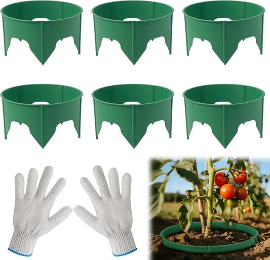 30pcs Planting Grow Rings, Round Edging Spliceable Protective Pest-Planting Rings for Vegetable Herb Flower, Circular Landscape Adjustable Plant Support Circle Protector for Watering