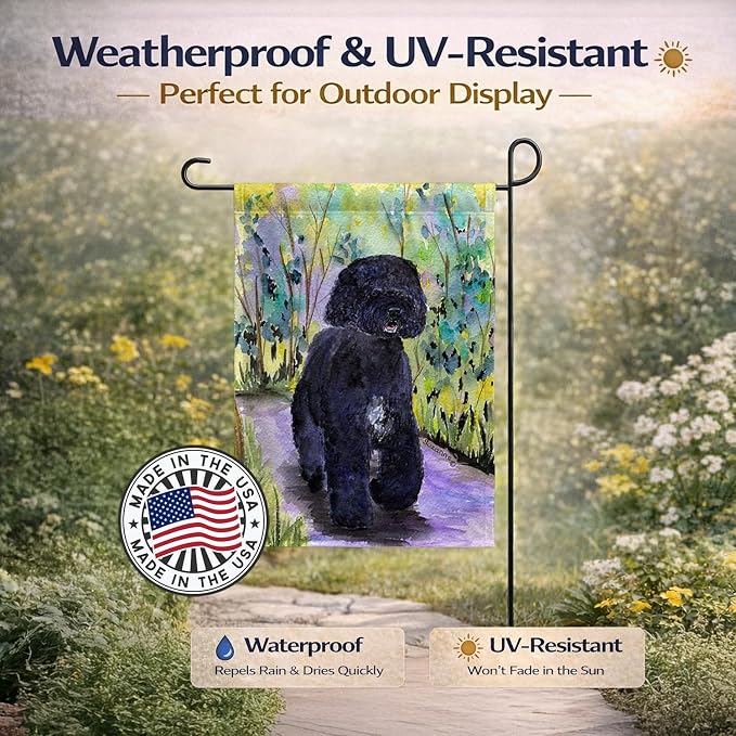 Caroline's Treasures SS8264GF Portuguese Water Dog Garden Flag Mailbox Flag Decorative Yard Flag Banner Outside Patio Artwork Yard Flower Beds, Garden Size, Multicolor