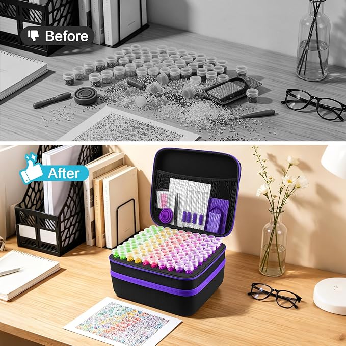 ZORETCO Diamond Art Storage - 240 Containers Diamond Art Kits for Adults | Diamond Painting Storage Case with Tools, Diamond Art Supplies Storage for Diamond Painting Accessories, Bead, Gem, Crafts