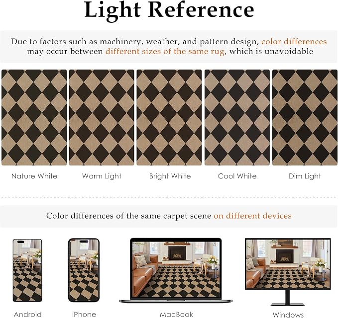 PureCozy 2x8 Checkered Easy Jute Runner Rug Non Slip Hallway Kitchen Washable Outdoor Rug for Entryway Indoor Checkerboard Black Long Indoor Outdoor Carpet for Bedside Entry Front Door Porch