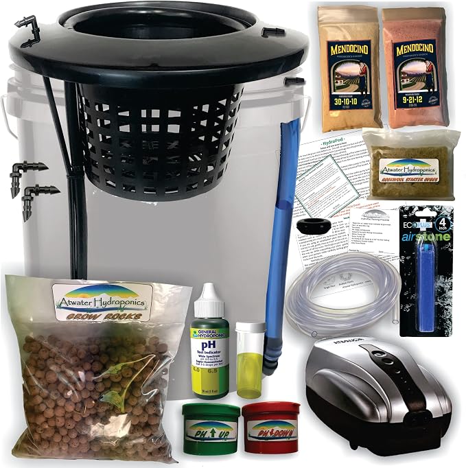 The Atwater HydroPod - Dual DWC Deep Water Culture/Recirculating Drip Hydroponic Garden System - Bubble Bucket - Hydroponic System in a Box - Choose Your Variation (DIY Kit - with Nutrients)
