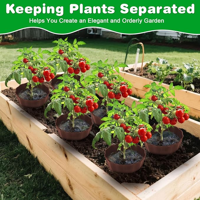3 Pack of 12 Inch Planting Grow Rings, Planting Protective Round Garden Edging, Keeping Plants Separated, Weed Control and Directing Water to the Roots (12 Inch - 3 Pack - Brown)