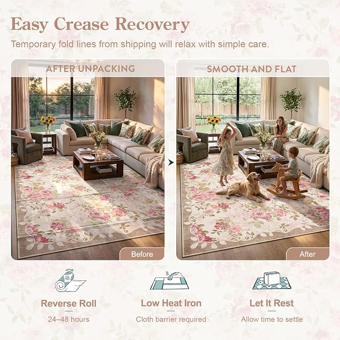 Lahome Runner Rug for Bedroom 2x8 Kitchen Runner, Low Pile Ultra-Thin Carpet