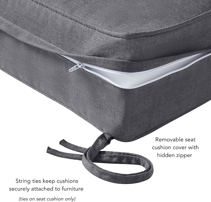Outdoor 2-Piece Sunbrella Premium Deep Seat Cushion Set, Cast Slate