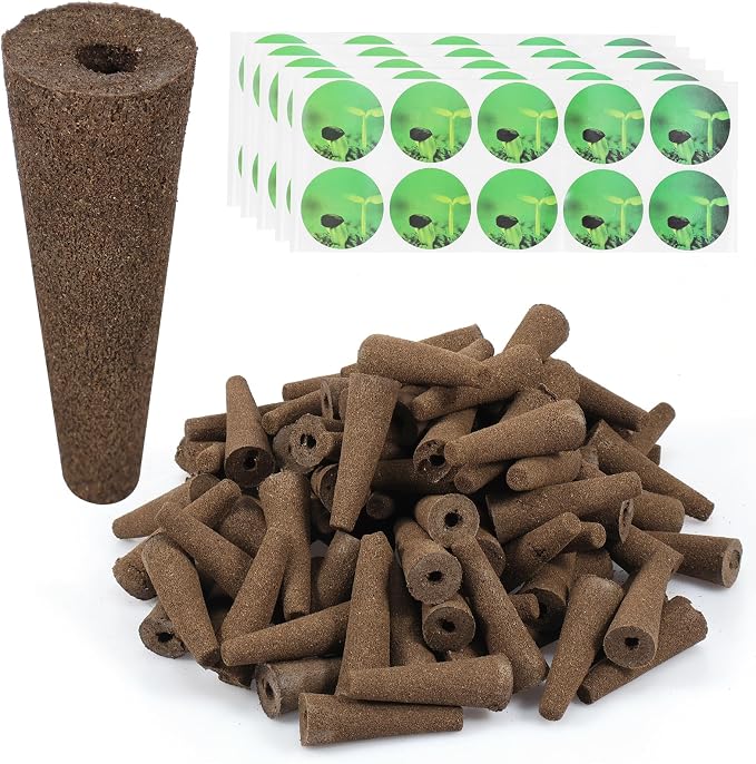 US 100Pcs Grow Sponges for Hydroponics PH Balanced Seed Starter Sponges Kit with 10 Blackout Stickers Root Growth Sponges Gardening Accessories for Hydroponic Indoor Garden System 2x2x5.8cm