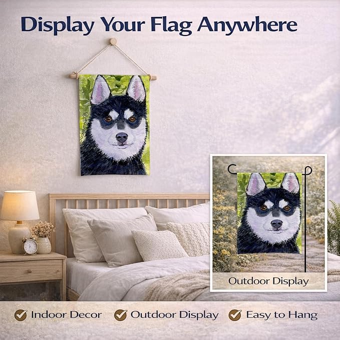 Caroline's Treasures SS8696GF Klee Kai Garden Flag Mailbox Flag Decorative Yard Flag Banner Outside Patio Artwork Yard Flower Beds, Garden Size, Multicolor