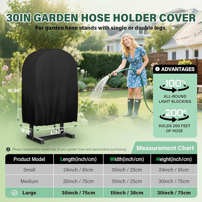 Double sided garden hose bracket cover, suitable for double-sided hose reel brackets that can accommodate 150 feet of hoses - waterproof, UV resistant, extending the service life of water pipes