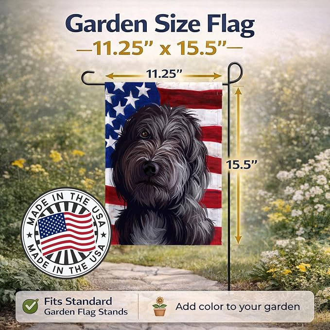 Caroline's Treasures CK6601GF Lagotto Romagnolo American Flag Garden Flag Mailbox Flag Decorative Yard Flag Banner Outside Patio Artwork Yard Flower Beds, Garden Size, Multicolor