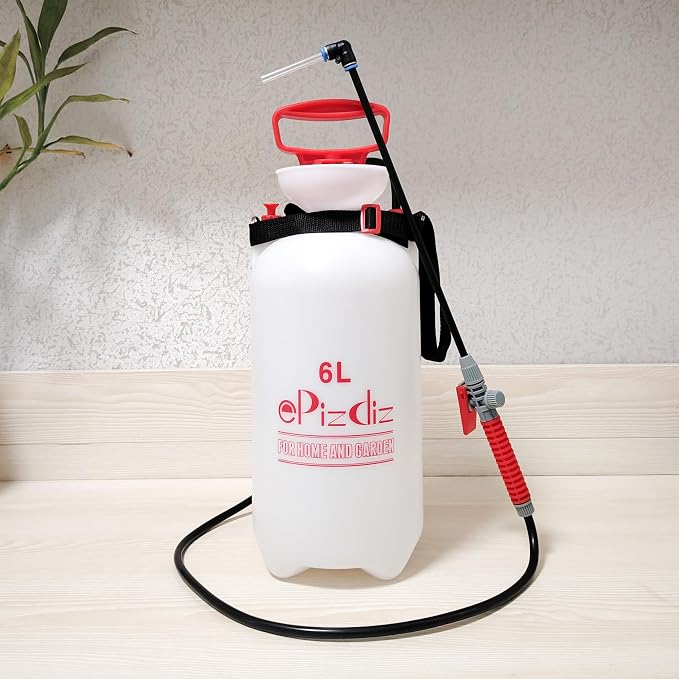 Watering Can Device for Watering Hanging Plant Basket Hard to Reach High Plant Waterer Sprayer 1.6 Gallon (Red 6L)