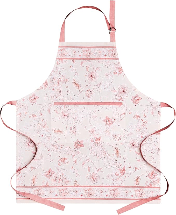 Maison d' Hermine Aprons for women with Pocket 100% Cotton (27.50"x31.50") | Adjustable Neck Strap & long ties Apron Men Chef Wedding Cooking Gardening Server Maid