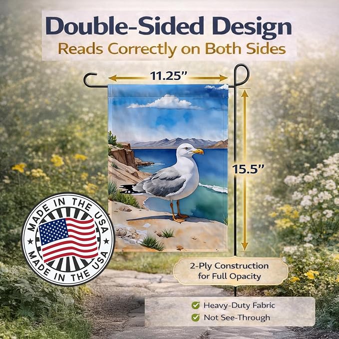 Caroline's Treasures Utah California Gull Garden Flag Mailbox Flag Decorative Yard Flag Banner Outside Patio Artwork Yard Flower Beds, Garden Size, Multicolor