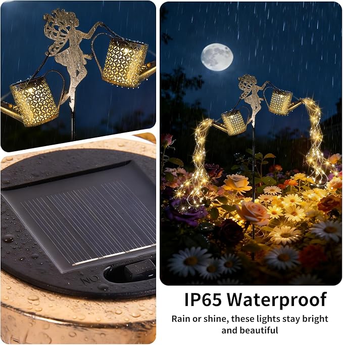 SRNPMIU Solar Watering Can Light - Solar Yard Decorations Outdoor,Garden Decor Lights for Yard,IP65 Waterproof Hanging Lantern Lights,Outside Garden Flower Bed Decor Light for Moms Birthday 2PCS